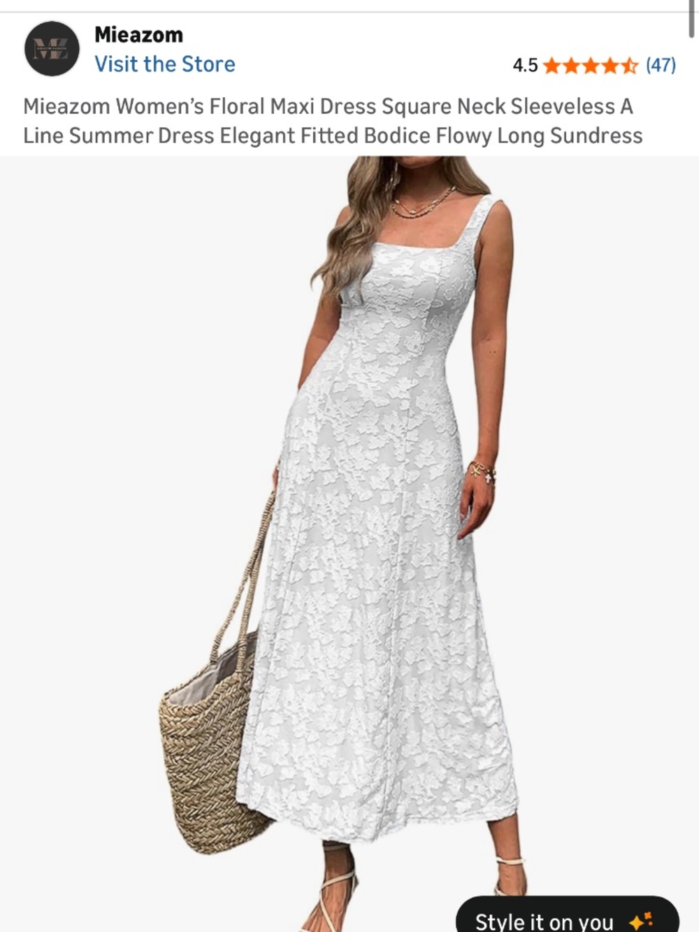 NWT Floral White Dress